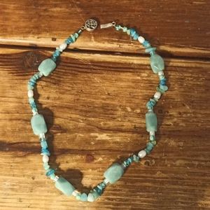 Ocean blue bead necklace